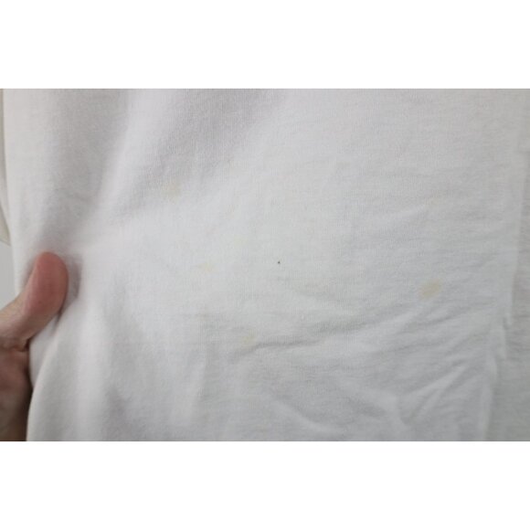 Vtg 90s Nike Mens Large Distressed Travis Scott Mini Swoosh T-Shirt White USA - Picture 6 of 14